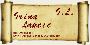 Irina Lapčić vizit kartica